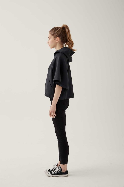 Худи с коротким рукавом Black
