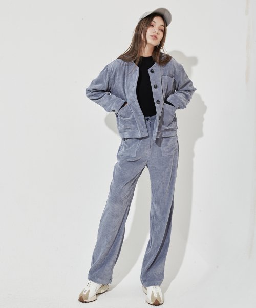 No Collar Corduroy пиджак Blue