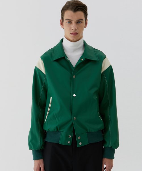 Унисекс университетский жакет Varsity со стежкой — Green