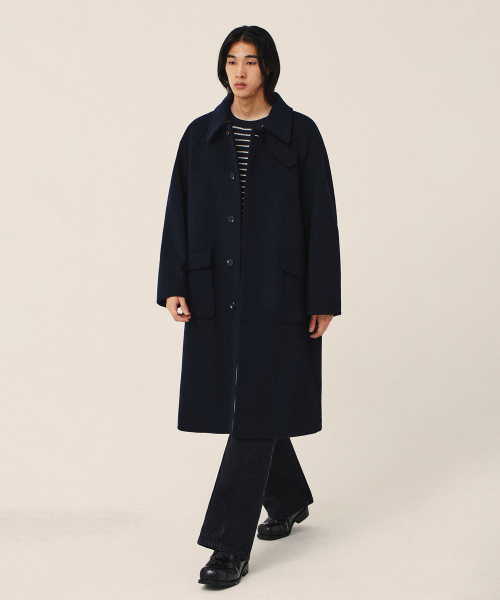 Wool 80 шерстяное оверсайз пальто балмаканское Navy