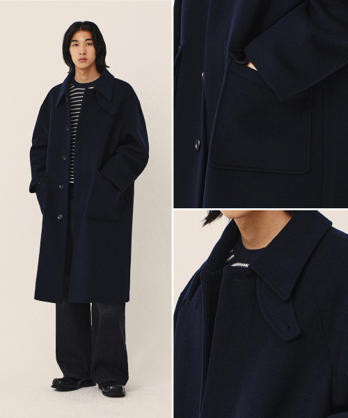 Wool 80 шерстяное оверсайз пальто балмаканское Navy
