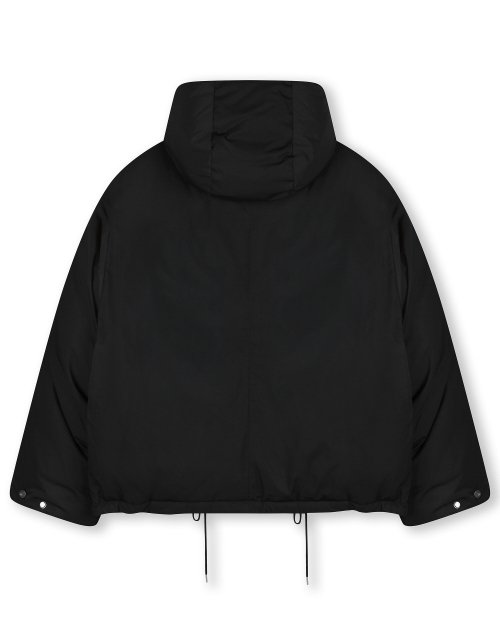 비슬로우(BESLOW) OVERSIZED M65 HOOD SHORT DOWN PARKA BLACK