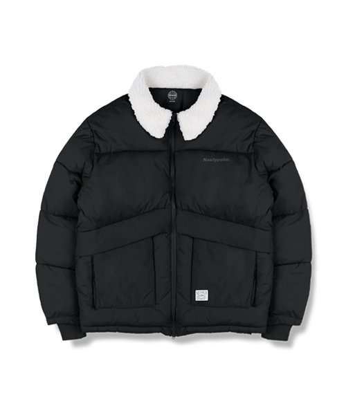 Короткий пуховик с меховым воротником Universal, Black