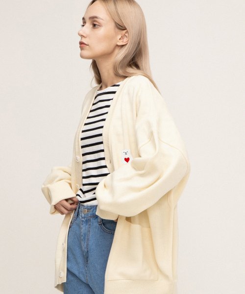 Унисекс кардиган с вышивкой Polar Bear, Cream