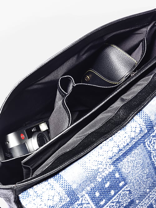 (RAMOLIN X ANDROS) CODURA BIG LEATHER MESSANGER BAG