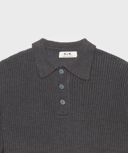Classic поло-свитер Henley шея Charcoal