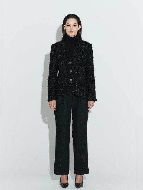 3 Button Single Tailored Jacket [Black Gold]