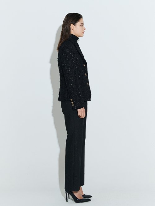 3 Button Single Tailored Jacket [Black Gold]