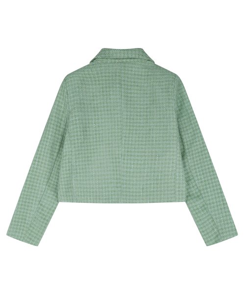 Твидовый укороченный жакет Yellow Green