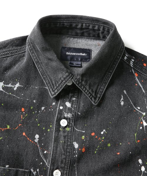 Paint splatter denim sales shirt