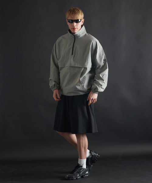 Свободный нейлоновый анорак Light Gray