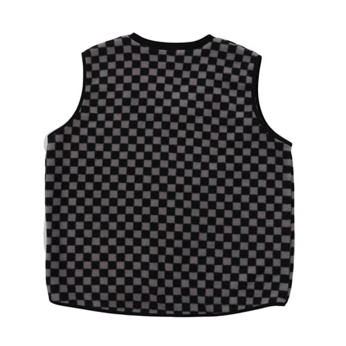 CHECKERBOARD FLEECE VEST (BLACK)