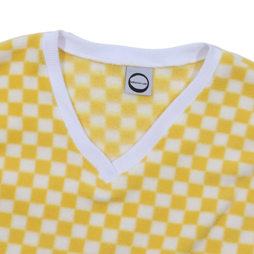 CHECKERBOARD FLEECE VEST (YELLOW)