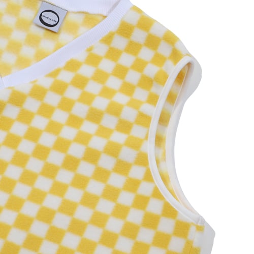 CHECKERBOARD FLEECE VEST (YELLOW)