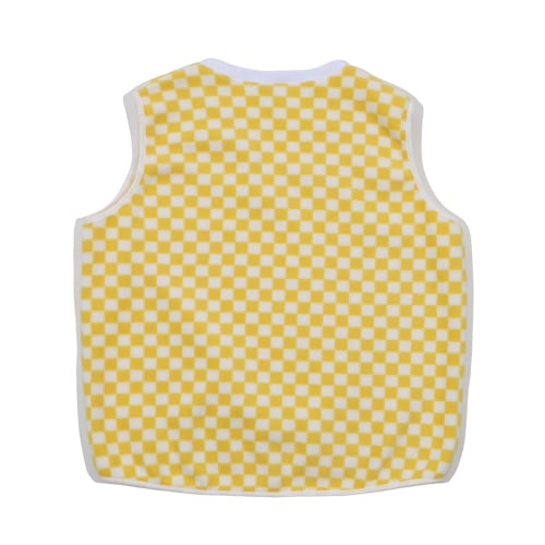 CHECKERBOARD FLEECE VEST (YELLOW)