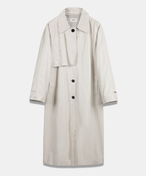 FAUX leather Trench Coat in Ivory