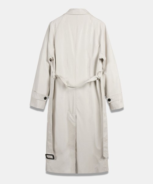 FAUX leather Trench Coat in Ivory