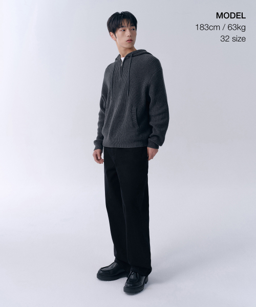 Wide Denim Pants [Black] thumbnail 2