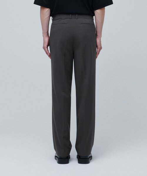 REAL WIDE BELTED SLACKS [GUNMETAL]
