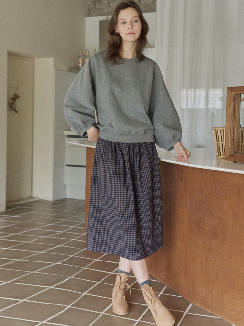 RoundnVolume Sleeve Brushed Sweatshirts - Grey (с начесом)