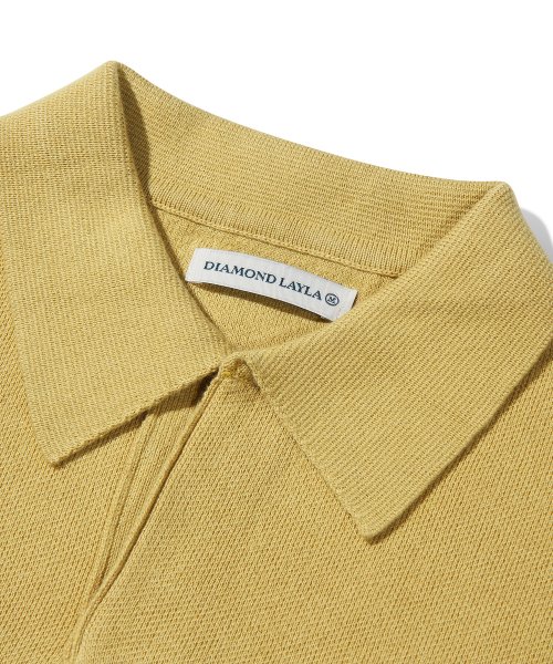 Oversize Out Pocket Cotton Collar Knit K9 Mustard