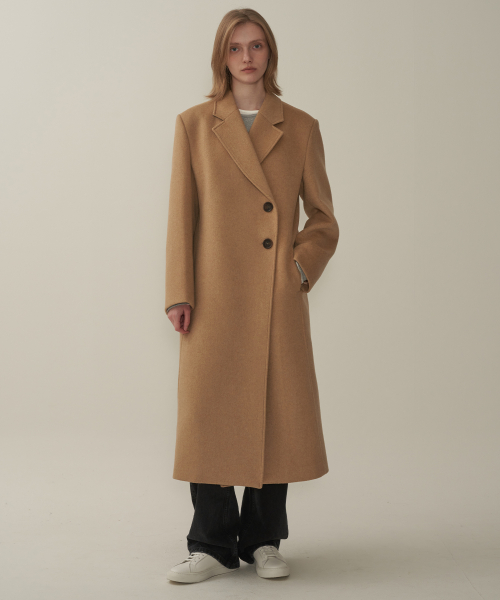 Длинное шерстяное пальто - Beige