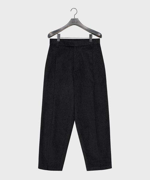 Вельветовые широкие брюки со складкой (Black)