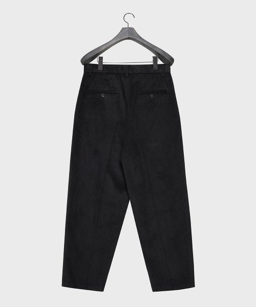 Вельветовые широкие брюки со складкой (Black)