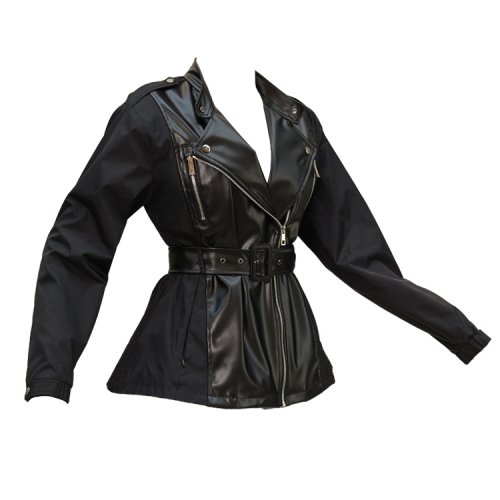 Кожаная ветровка-косуха (Black)