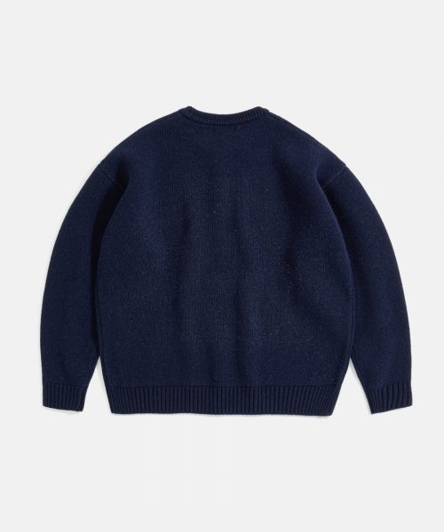 에스피오나지(ESPIONAGE) Paisley Jacquard Knit Sweater Navy