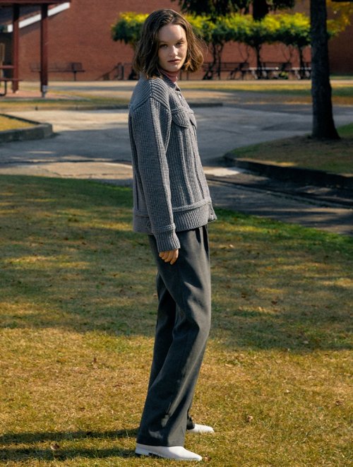 Вязаная джинсовая куртка_Grey
