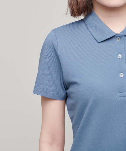 [COOLTANDARD] WOMENS PIQUE POLO DRESS_BLUE GRAY thumbnail 3