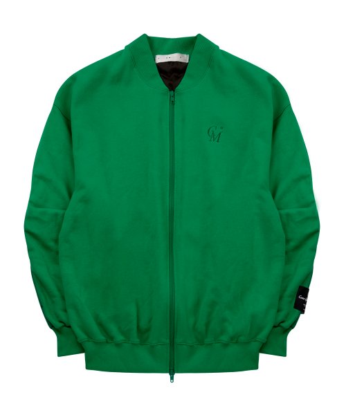 [UNISEX] Fleece-Back Cotton-Jersey and Padded Shell Zip-Up Sweatshirt (Green)