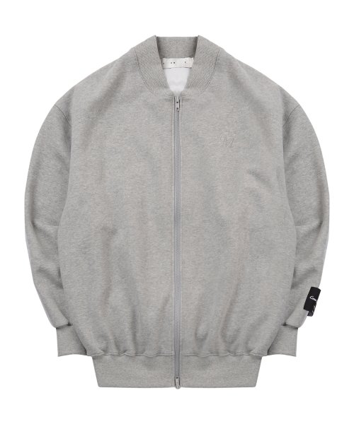 [UNISEX] Fleece-Back Cotton-Jersey and Padded Shell Zip-Up Sweatshirt (Grey)