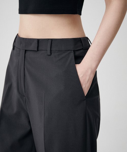 WOMENS COOLTANDARD WIDE HIDDEN BANDING SLACKS [GREY]