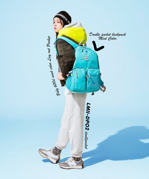 Double pocket online backpack