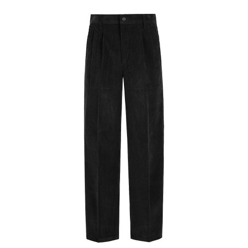 Two Pleats Corduroy Trousers (Black)