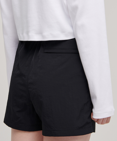 Womens Nylon Banding Shorts [Black] thumbnail 8