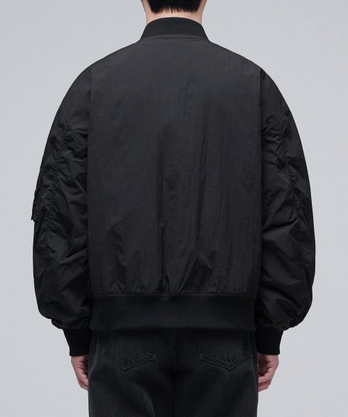 Оверсайз бомбер MA-1 из жатой ткани [Black]