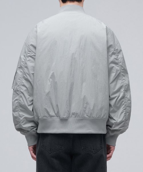Свободный бомбер MA-1 из жатой ткани (Light Gray)