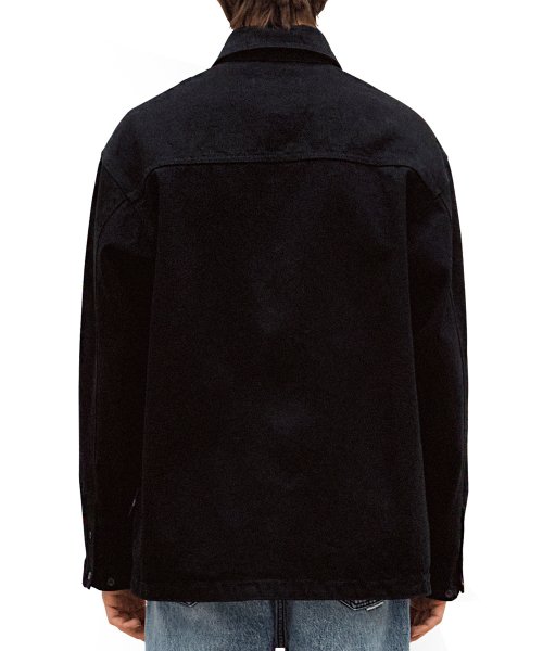 Джинсовая куртка-рубашка semi-overfit с карманами (BLACK)