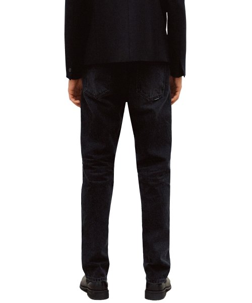 Винтажные укороченные джинсы с эффектом потертости (BLACK)
