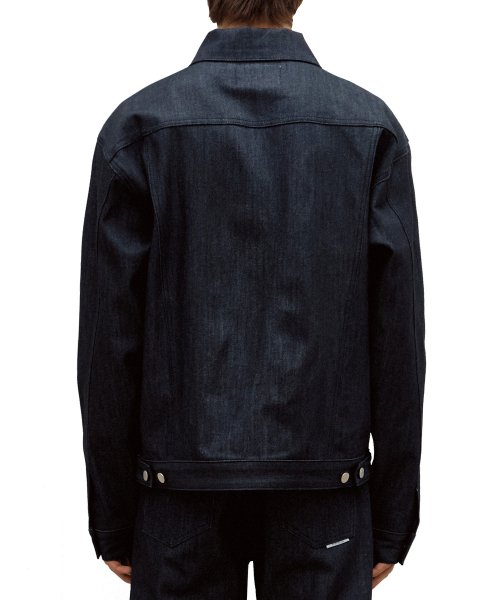 Свободная джинсовка из сырого денима Dark Blue