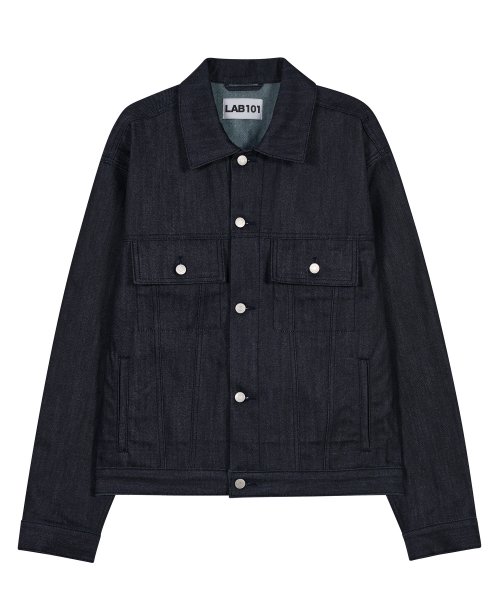 Свободная джинсовка из сырого денима Dark Blue