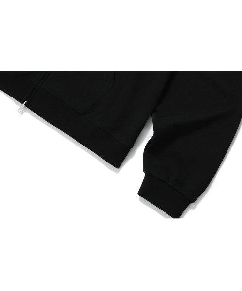 MUSINSA | WOOALONG Signature hood zip-up_BLACK