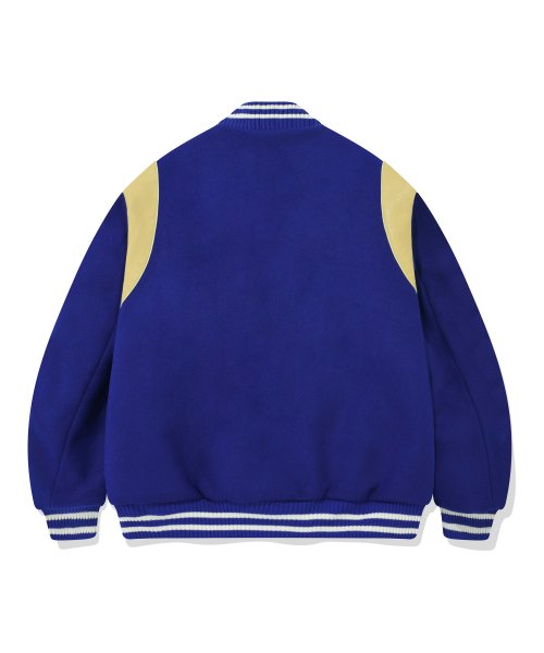 BIG R LOGO PATCH STADIUM JACKET [BLUE]