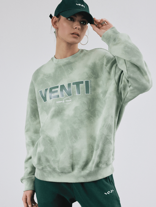 Свитшот VENTI TIE-DYE Green