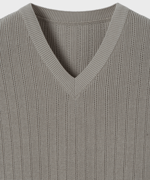 Перфорированный вязаный жилет ASH KHAKI