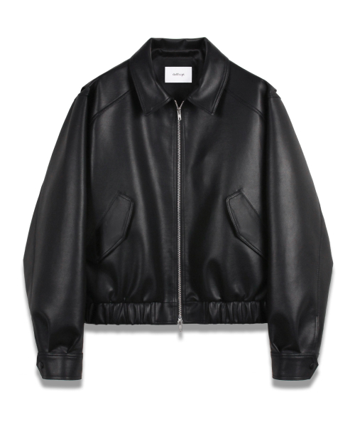 FAUX Leather Crop Bomber in Black