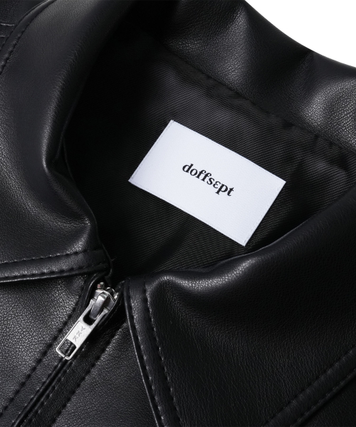 FAUX Leather Crop Bomber in Black